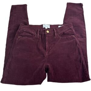 Frame Corduroy Le High Skinny Pants - BURGUNDY Bordeaux
